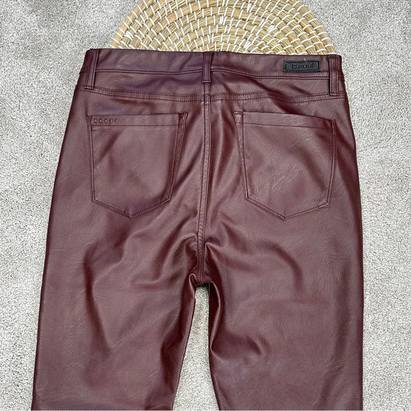 SOLD | Blank NYC Vegan Soft Leather Pants Mid-Rise Skinny Fit in Oxblood Size 30 - Picture 7 of 15